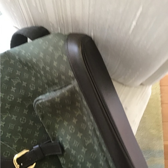 Authentic Louis Vuitton Khaki Green Lin Montsouris GM Backpack and box - Picture 8 of 11